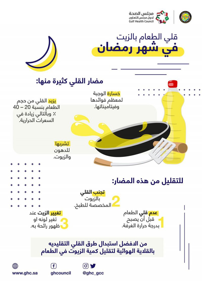 تحذير من استخدام الزيوت لقلي الطعام في رمضان