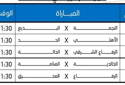 إصدار جدول الجولة الأخيرة لدوري ناصر بن حمد الممتاز
