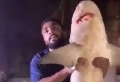 بالفيديو: سعودي يصطاد سمكة قرش بصنارة بكورنيش الدمام