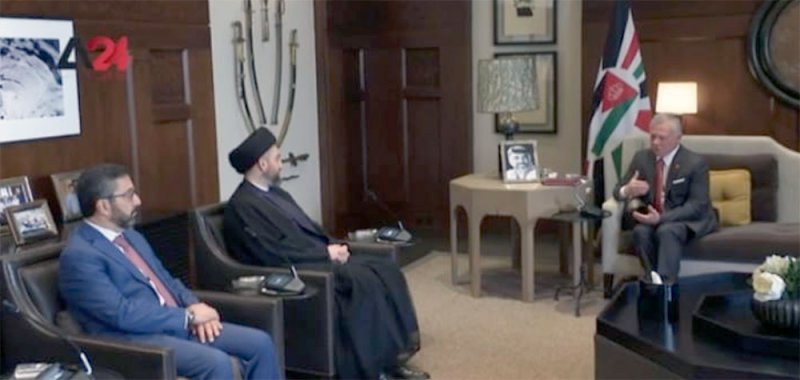 العاهل الأردني يبحث مع الحكيم التطورات بالعراق