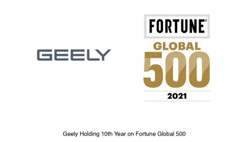 جيلي القابضة المرتبة 239 في قائمة فورتشن جلوبال 500 سنة 2021