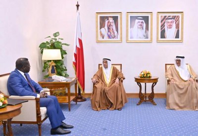 سمو الشيخ محمد بن مبارك آل خليفة يستقبل وزير الخارجية والتعاون الدولي لجمهورية سيراليون