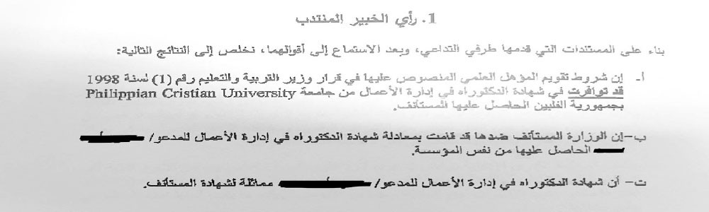 رأي الخبير المنتدب