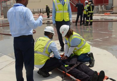 الإدارة العامة للدفاع المدني تنفذ تمريناً افتراضياً بمحطة (الدور 2) لإنتاج الكهرباء والماء