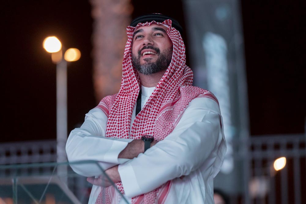 الأمير فيصل بن بندر بن سلطان – رئيس مجلس إدارة الاتحاد السعودي للرياضات الإلكترونية خلال افتتاح موسم الجيمرز