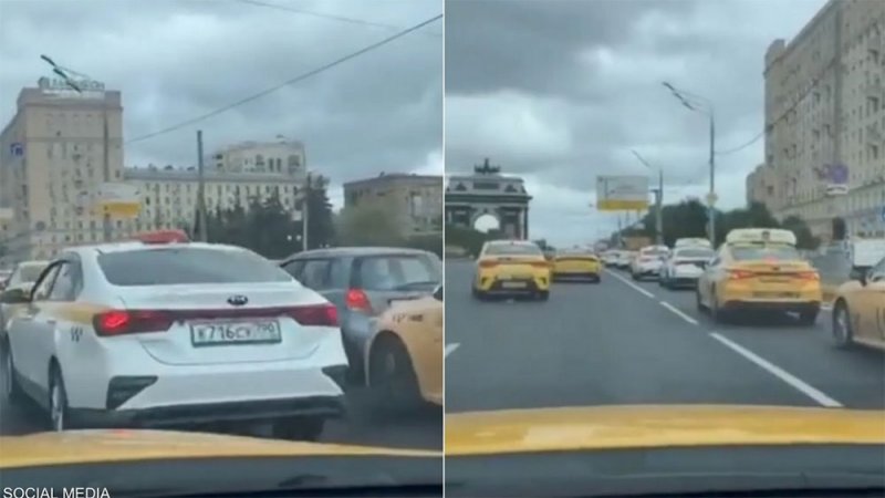 اختناق مروري كبير في روسيا.. سيارات الأجرة ذهبت لنفس العنوان