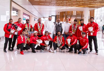 بالصور: استقبال حافل ومميز لأبطال كمال الأجسام