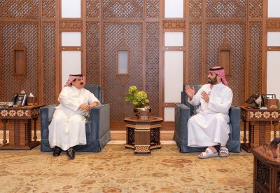 جلالة الملك المعظم يلتقي صاحب السمو الملكي ولي العهد السعودي