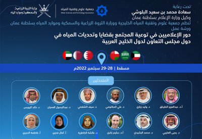 انطلاق ورشة "الإعلاميين وتحديات المياه في دول الخليج " الأربعاء المقبل