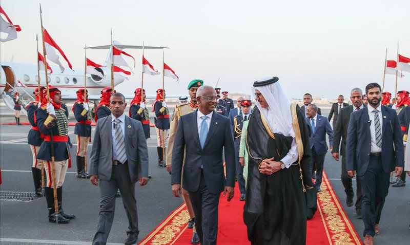 فخامة رئيس جمهورية المالديف يصل إلى البلاد