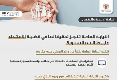"النيابة" تنجز تحقيقاتها في قضية الاعتداء على طالب بالسبورة.. وهذا إجراؤها بالقضية
