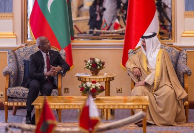 جلالة الملك المعظم يستقبل فخامة رئيس جمهورية المالديف