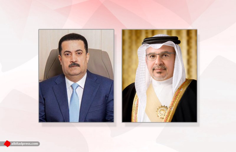 سمو ولي العهد رئيس مجلس الوزراء يهنئ رئيس وزراء جمهورية العراق