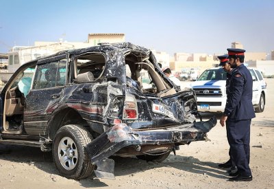 بالصور: وفاة اسيوي بحادث مروري بليغ على شارع الشيخ جابر الأحمد الصباح