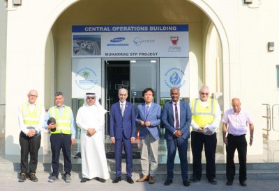 وزير الأشغال يتفقد سير العمل بمحطة المحرق لمعالجة مياه الصرف الصحي