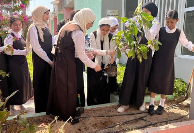 مبادرة من 20 طالبة لتشجير وتجميل إعدادية زنوبيا