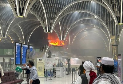 حريق في صالة المغادرة بمطار بغداد الدولي