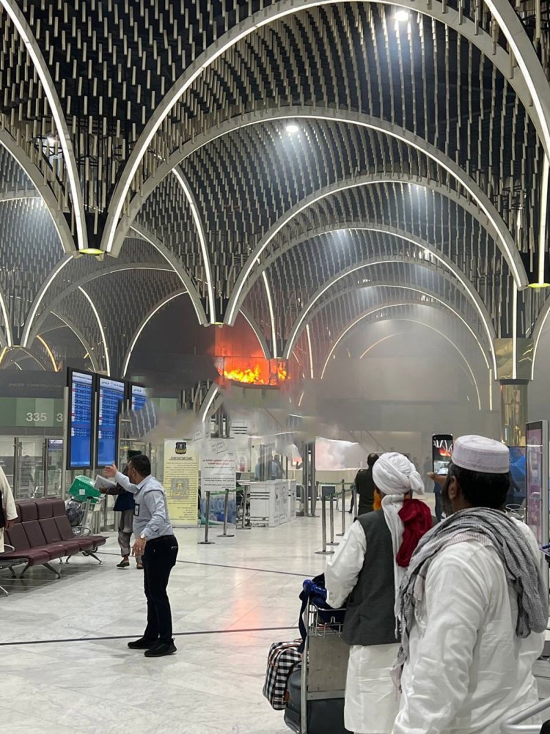 حريق في صالة المغادرة بمطار بغداد الدولي
