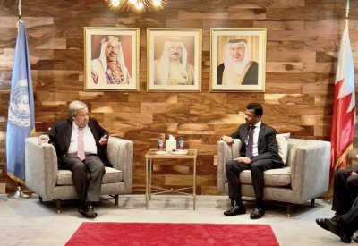 السفير الرويعي يستضيف الأمين العام للأمم المتحدة