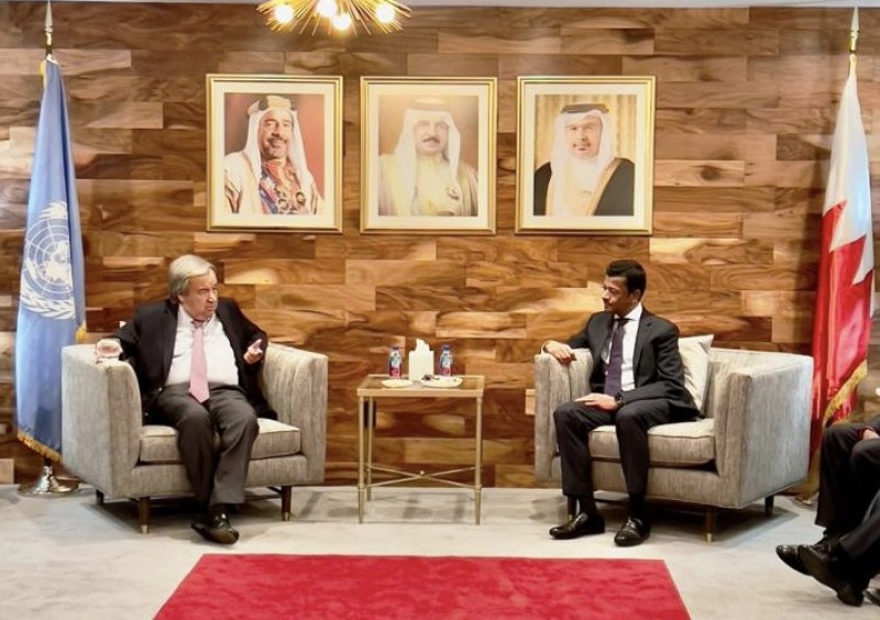 السفير الرويعي يستضيف الأمين العام للأمم المتحدة
