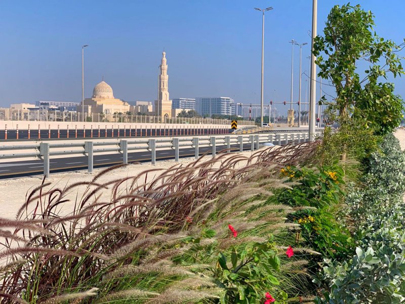 ديار المحرق: اكتمال تشجير الطريق المتصل بمدخل المدينة