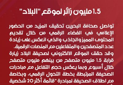 1.5 مليون زائر لموقع "البلاد"