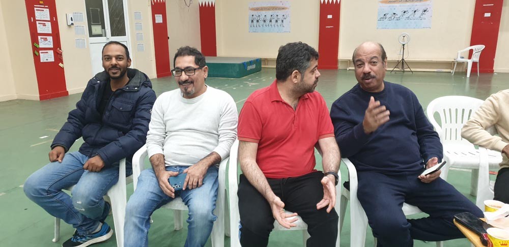 الحمدان ومندي ومحسن خلال البروفات