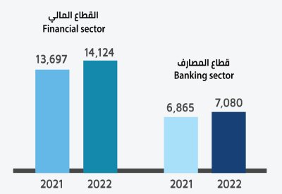 ارتفاع إجمالي عدد البحرينيين العاملين بالقطاع المالي بنسبة 3.3 % عام 2022
