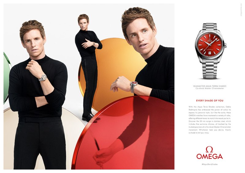 نجوم حملة OMEGA الإعلانية لمجموعة Aqua Terra Shades زوي كرافيتز وتشو دونجيو وإيدي ريدماين