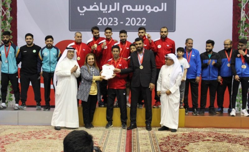 الشيخة حياة بنت عبدالعزيز تتوج سار بطلا لدوري العموم لكرة الطاولة