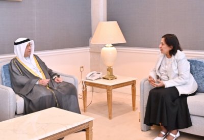 سمو الشيخ محمد بن مبارك آل خليفة يستقبل الشيخة هيا بنت راشد آل خليفة