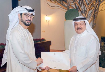 جلالة الملك المعظم يتسلم رسالة خطية من رئيس دولة الإمارات العربية المتحدة