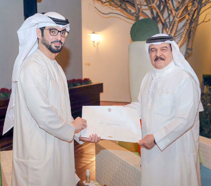 جلالة الملك المعظم يتسلم رسالة خطية من رئيس دولة الإمارات العربية المتحدة