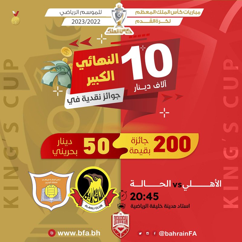 10 آلاف دينار جوائز لجماهير نهائي كأس جلالة الملك المعظم