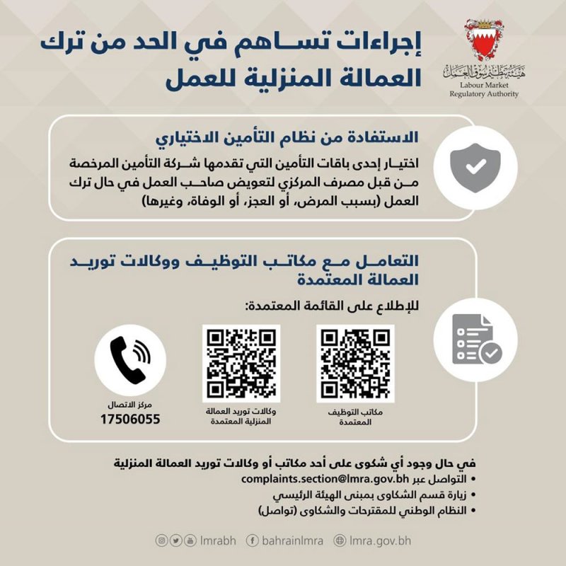 هيئة تنظيم سوق العمل تحذر من التعامل مع مكاتب ووكالات توريد العمالة غير المرخصة