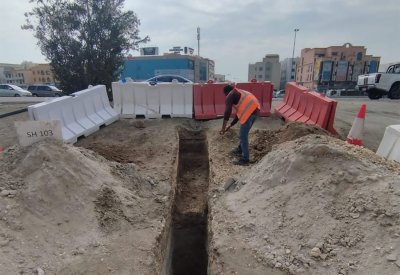 البدء بمشروع بناء الخط الرئيسي الناقل لمياه الصرف الصحي في منطقة الزنج