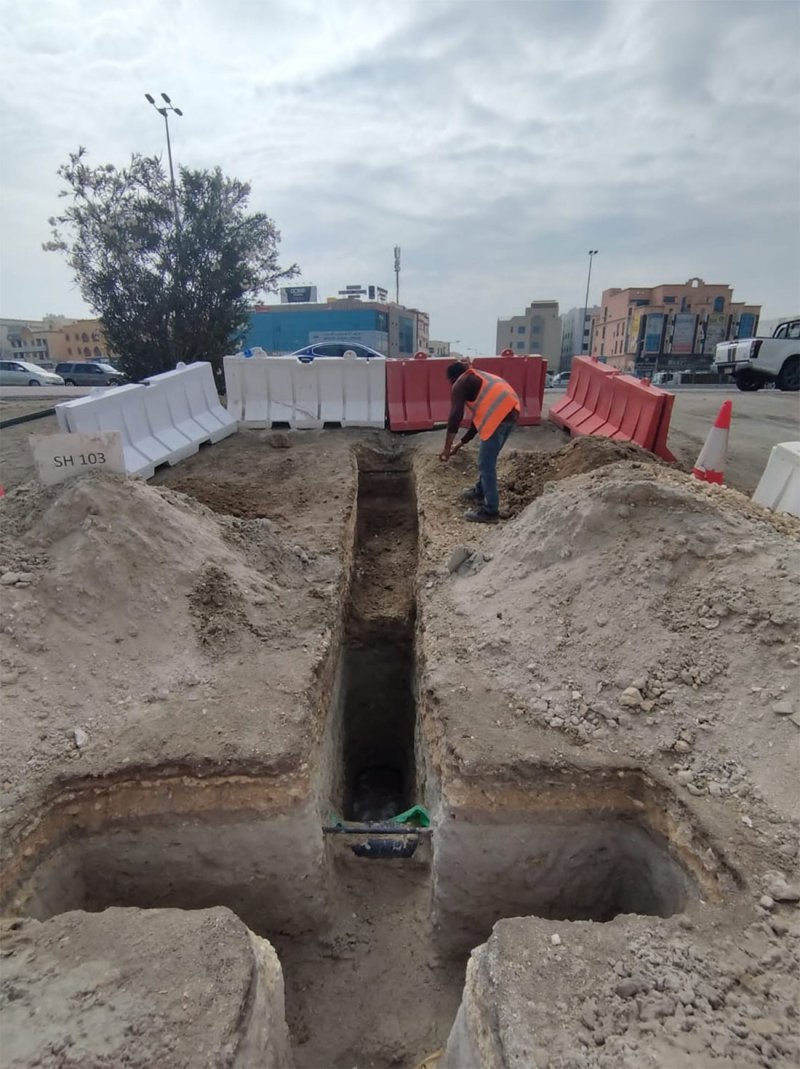 البدء بمشروع بناء الخط الرئيسي الناقل لمياه الصرف الصحي في منطقة الزنج