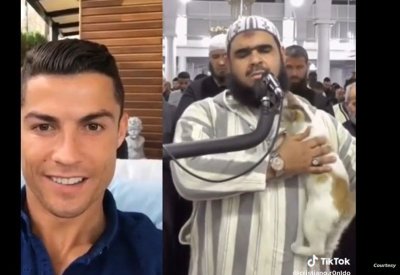10 ملايين مشاهدة.. حقيقة موقف رونالدو من فيديو الإمام الجزائري والقطة