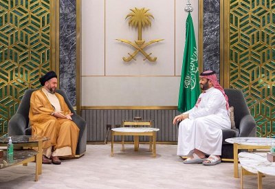 ولي العهد السعودي يستقبل زعيم تيار الحكمة في جمهورية العراق