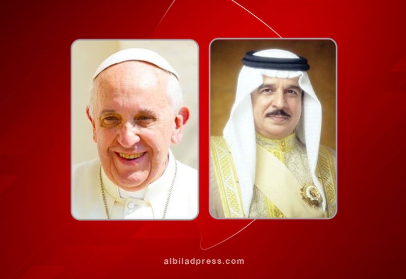 جلالة الملك المعظم يتلقى اتصالاً هاتفياً من قداسة بابا الفاتيكان