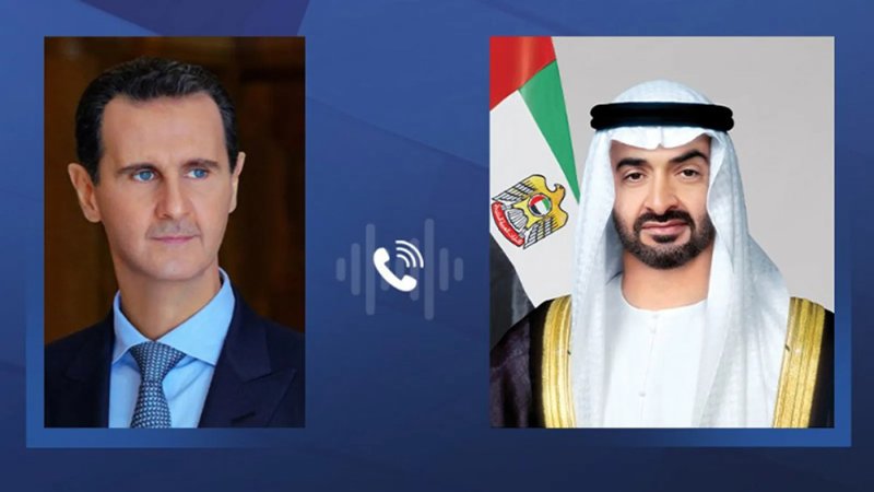 محمد بن زايد وبشار الأسد يبحثان تعزيز العلاقات الثنائية