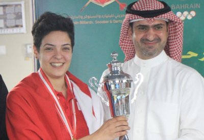 البحرينية نهلة السني تتوج بذهبية البليارد 10 كرات في البطولة العربية