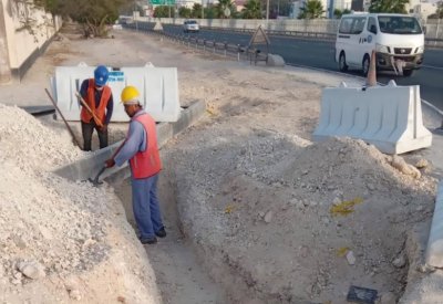 40% نسبة الإنجاز بمشروع مسار التباطىء على شارع "الميثاق"
