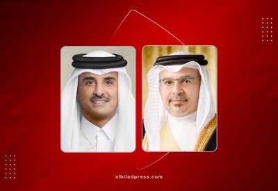 سمو ولي العهد رئيس مجلس الوزراء يهنئ أمير دولة قطر بذكرى توليه مقاليد الحكم