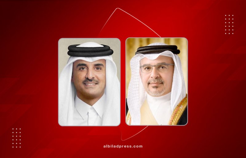 سمو ولي العهد رئيس مجلس الوزراء يهنئ أمير دولة قطر بذكرى توليه مقاليد الحكم