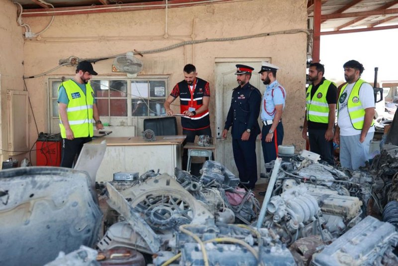 شرطة الجنوبية تنفذ حملة تفتيشية على محلات بيع وشراء قطع الغيار المستعملة والخرداوات