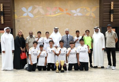 سمو الشيخ ناصر بن حمد آل خليفة يهنئ فريق أكاديمية ريال مدريد البحرين