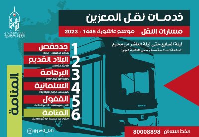 الأوقاف الجعفرية تعلن عن تدشين مشروع خدمات نقل المعزين إلى العاصمة خلال موسم عاشوراء