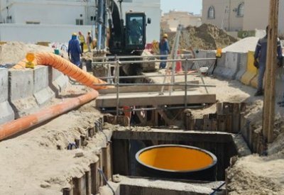 إنجاز 38% من مشروع الصرف الصحي بمجمع 439 في منطقة السهلة
