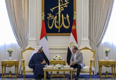 الرئيسان الإماراتي والمصري يبحثان العلاقات الأخوية وتطورات القضايا الإقليمية والدولية